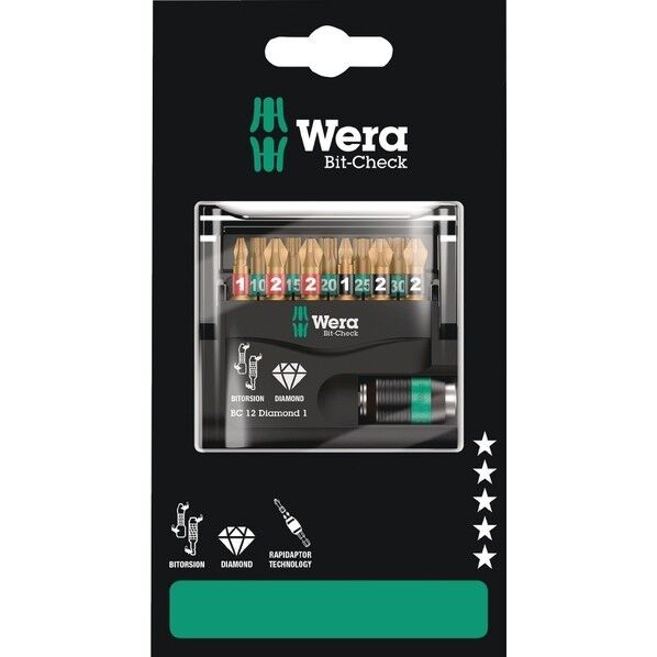 Wera Werkzeuge GmbH Bi-Torsion･ダイヤ付 ビットセット 11本組 136392 1セット...