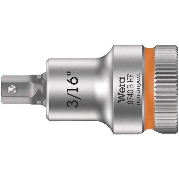 Wera Werkzeuge GmbH 差込角3/8SQ ヘックスプラスビットソケット 先端サイズ3/16インチ 全長35mm 003085 1個...