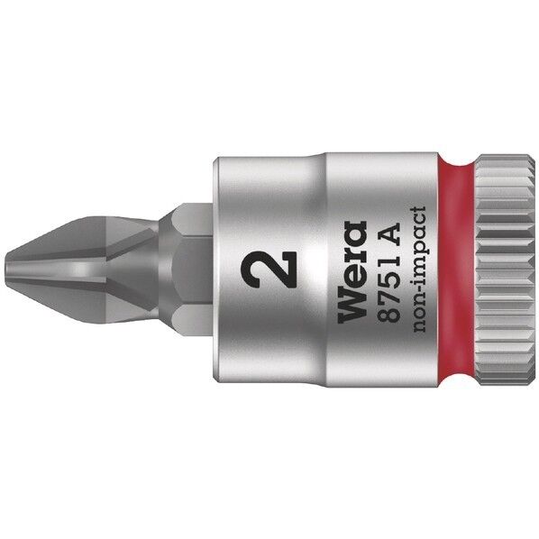 Wera Werkzeuge GmbH 差込角1/4SQ プラスビットソケット 先端サイズ#2 003351 1個...