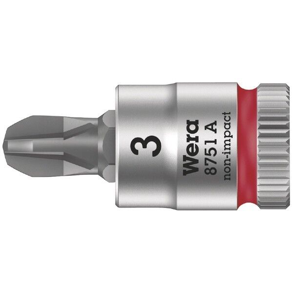 Wera Werkzeuge GmbH 差込角1/4SQ プラスビットソケット 先端サイズ#3 003352 1個...