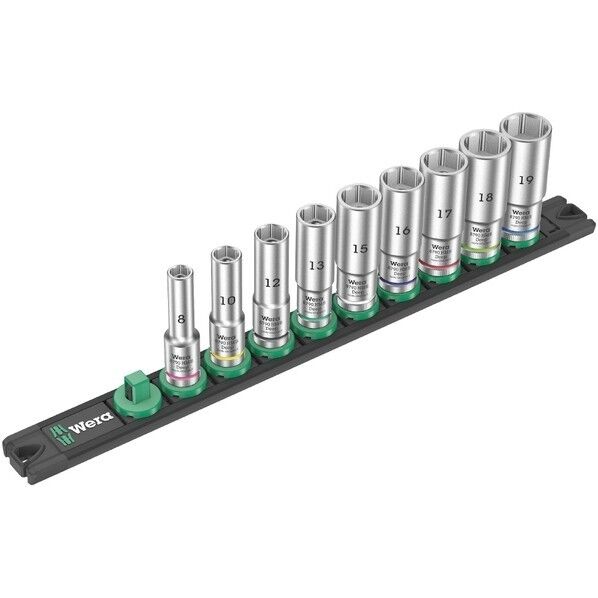 Wera Werkzeuge GmbH 差込角3/8SQ ディープソケットセット 9点入 レール付 005440 1セット...