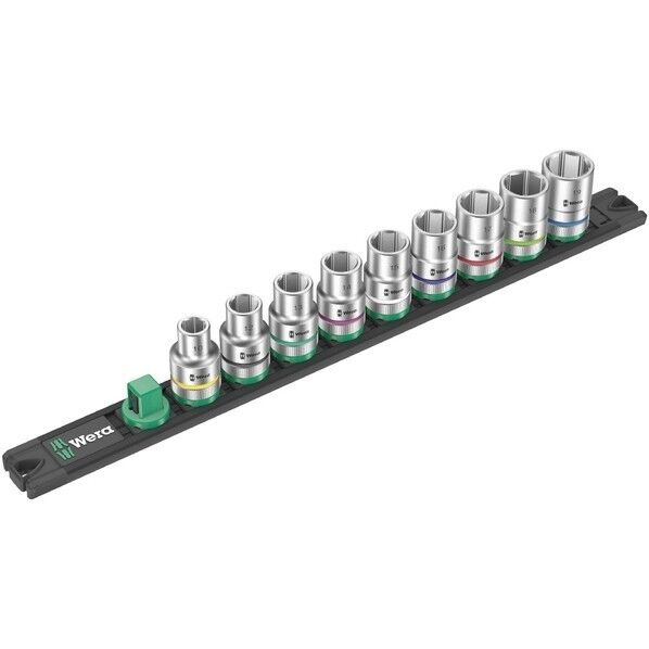 Wera Werkzeuge GmbH 差込角1/2SQ ソケットレンチセット 9点 レール付 005460 1セット...