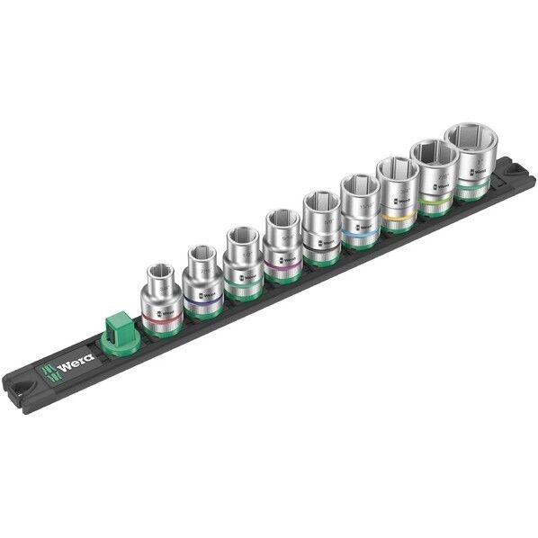 Wera Werkzeuge GmbH 差込角1/2SQ ソケットレンチセット 9点 レール付 005480 1セット...