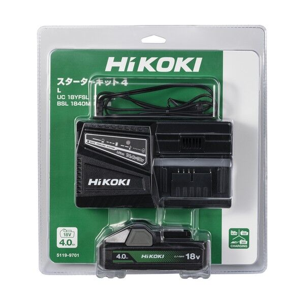 HiKOKI(ハイコーキ) 18Vバッテリー スターターキット4 UC18YFSL (L) 1台