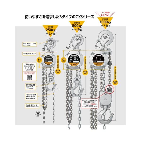 キトー(KITO) チェンブロック CX型 (アルミボディ)の通販｜即日出荷19