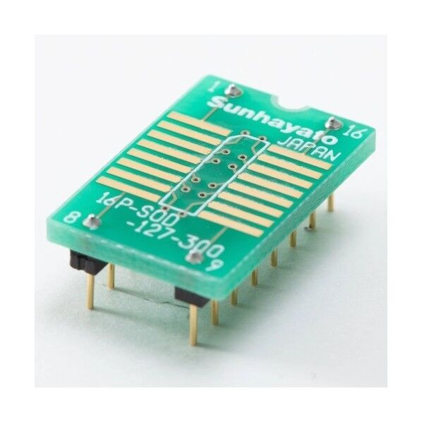 パッケージ変換アダプター SOP16ピン(1.27mmピッチ)→2.54mmピッチ 75×110×11mm 16P-SOD-127-300 1枚
