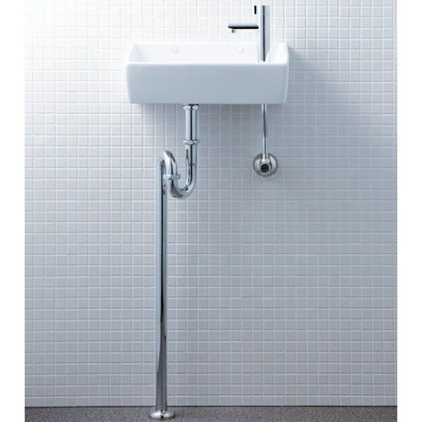 狭小手洗シリーズ ハイパーキラミック 手洗タイプ 角形 床排水(Sトラップ) 床給水 360×180×130mm ピュアホワイト L-A35HB/BW1 1点
