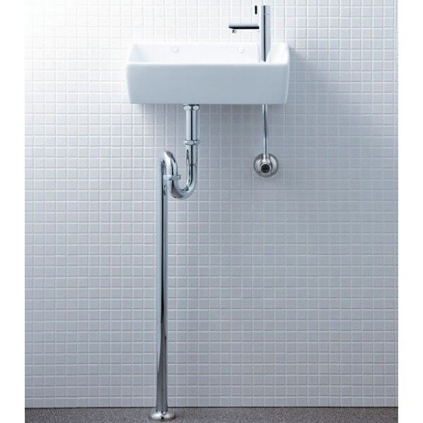 狭小手洗シリーズ アクアセラミック 手洗タイプ 角形 床排水(Sトラップ) 床給水