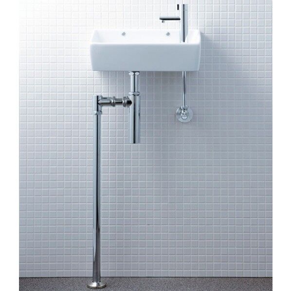 狭小手洗シリーズ アクアセラミック 手洗タイプ 角形 床排水(ボトルトラップ) 床給水