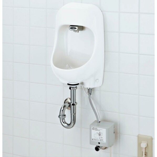 LIXIL 壁付手洗器(自動水栓・100V) ハイパーキラミック 床排水・壁給水 250×190×420mm ピュアホワイト AWL-71U2AM(S)(100V)/BW1 1点...