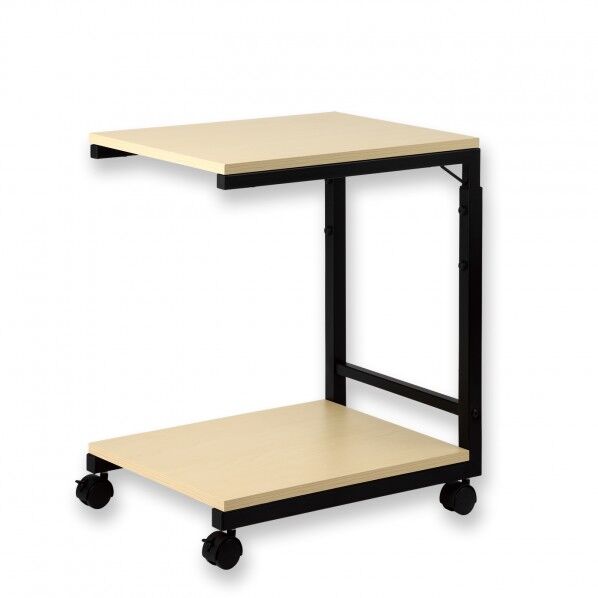 デスクサイドワゴン デスクサイドワゴン 高さ調節つき ブラック DSW02BK 1台...