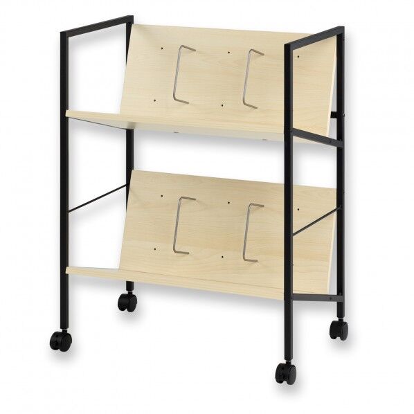 ファイルワゴン 木製ファイルワゴン2段 ブラック