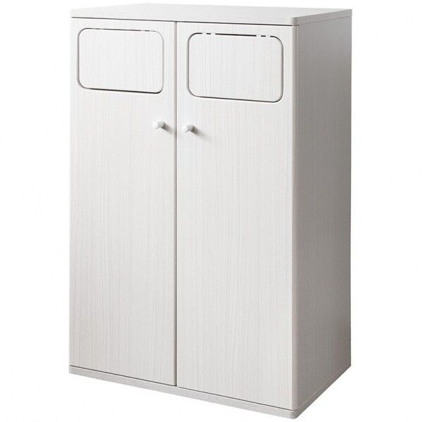 木製ダブルプッシュダストボックス Empro(エンプロー) 45L×2 ホワイト