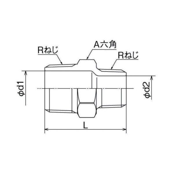 製作所 SFRN型 異径六角ニップル R1 1/2×R1 1/4 SFRN-4032 1点