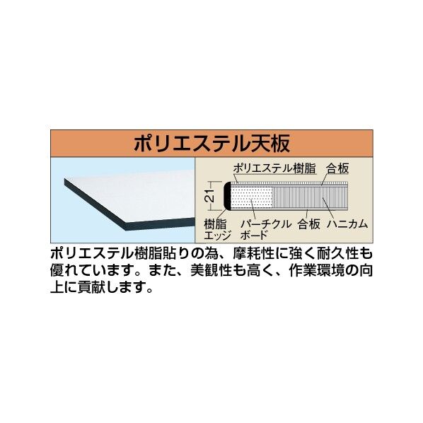 ポリエステル天板(天板厚21/ホワイト/ハニカム)