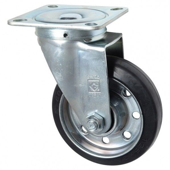 東正車輌 ゴールドキャスター 中荷重 自在キャスター125φ ゴム車 黒 SJ-125R 1個