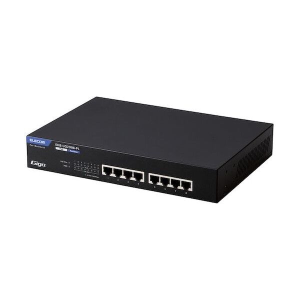  【法人専用品】法人向けスイッチングハブ アンマネージ Giga PoE 8ポート 3年保証 EHB-UG2D08-PL 1点