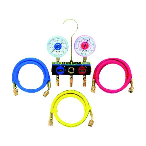 ボールバルブ式ゲージマニホールドキット(R22、R12、R502) TA120KH-1 1点