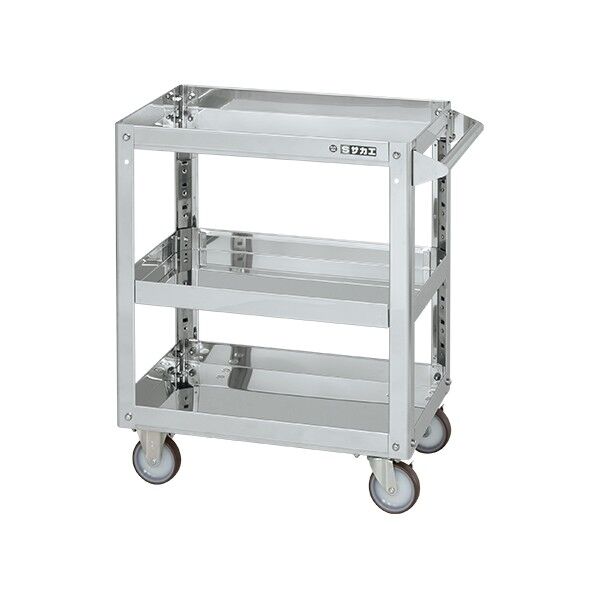 ステンレススーパーワゴン(SUS304/プレート式ナイロンウレタン車/ステンレス金具仕様)