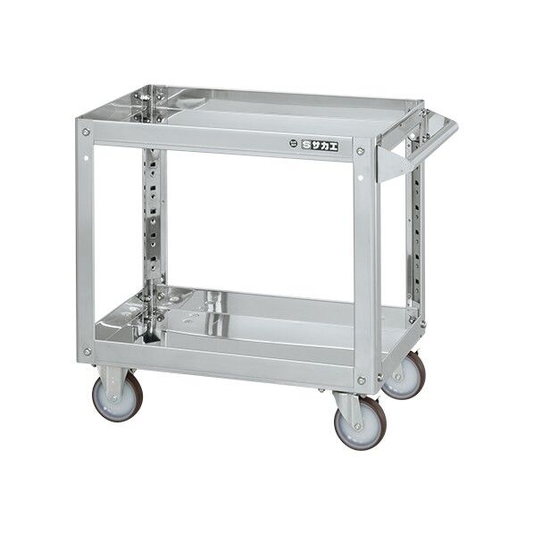 ステンレススーパーワゴン(SUS304/プレート式ナイロンウレタン車/スチール金具仕様)