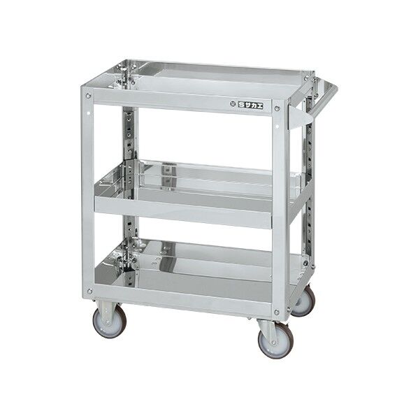 ステンレススーパーワゴン(SUS304/プレート式ナイロンウレタン車/スチール金具仕様)