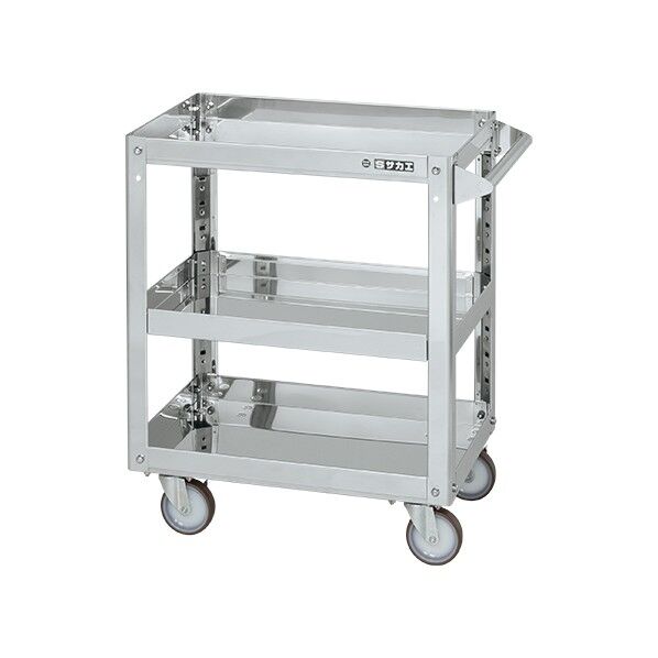 ステンレススーパーワゴン(SUS304/プレート式ナイロンウレタン車/スチール金具仕様)