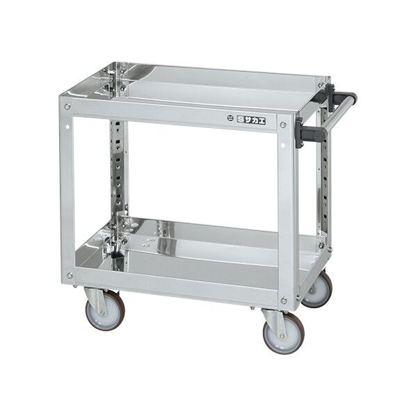 ステンレススーパーワゴン(SUS430/プレート式ナイロンウレタン車/スチール金具仕様)