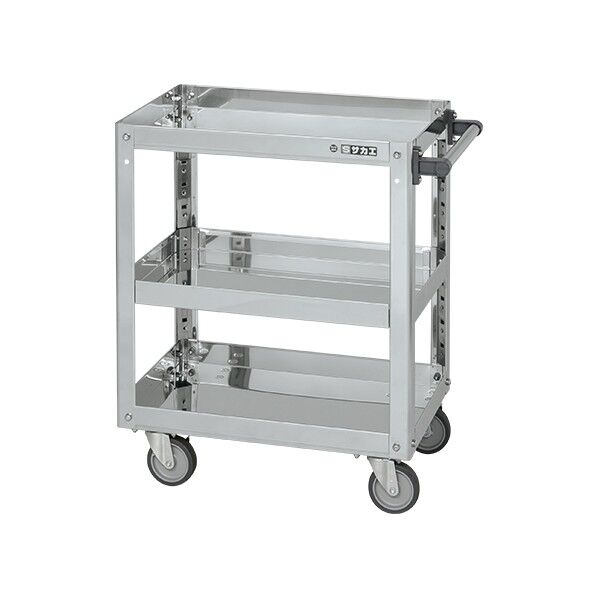 ステンレススーパーワゴン(SUS430/プレート式エラストマー車/スチール金具仕様)