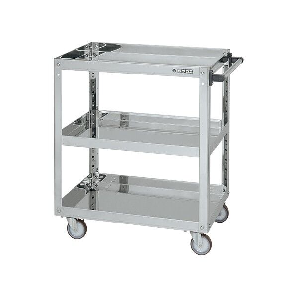 ステンレススーパーワゴン(SUS430/プレート式ナイロンウレタン車/スチール金具仕様)