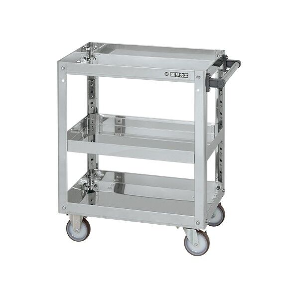 ステンレススーパーワゴン(SUS430/プレート式ナイロンウレタン車/スチール金具仕様)