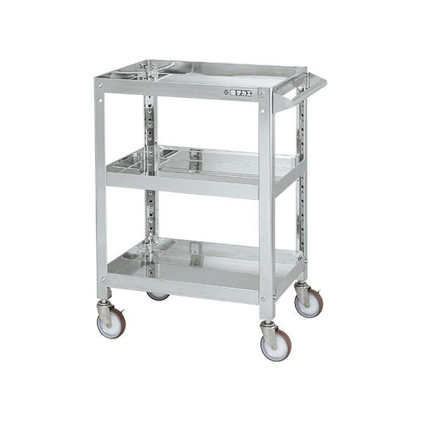 ステンレススーパーワゴン(SUS304/ねじ込み式ナイロンウレタン車/スチール金具仕様)