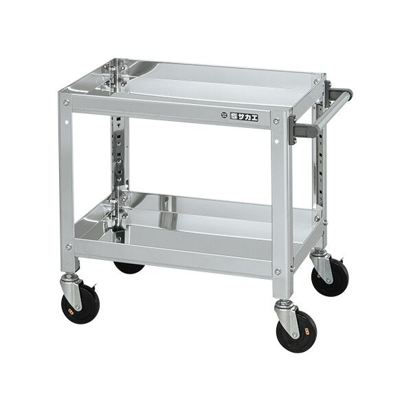 ステンレススーパーワゴン(SUS304/ねじ込み式導電性ゴム車/スチール金具仕様)