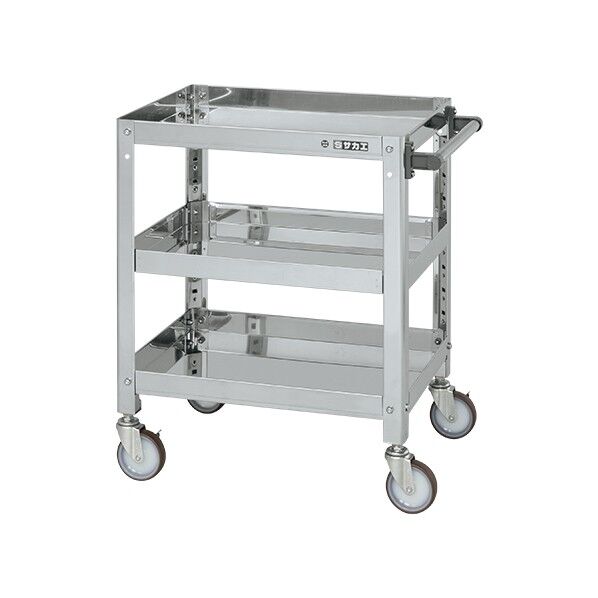 ステンレススーパーワゴン(SUS430/ねじ込み式ナイロンウレタン車/スチール金具仕様)