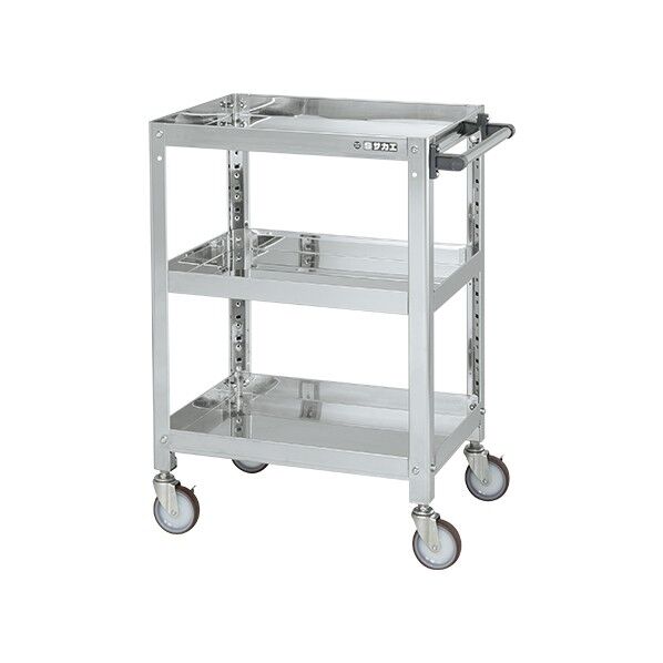 ステンレススーパーワゴン(SUS430/ねじ込み式ナイロンウレタン車/スチール金具仕様)