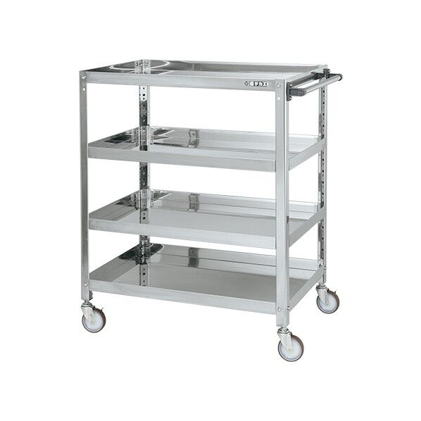 ステンレススーパーワゴン(SUS430/ねじ込み式ナイロンウレタン車/スチール金具仕様)