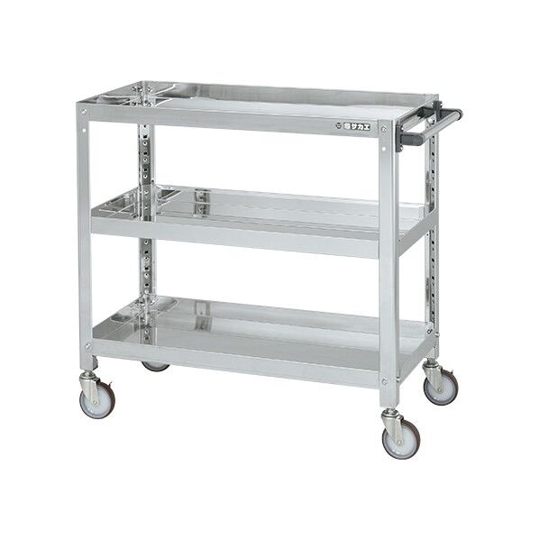 ステンレススーパーワゴン(SUS430/ねじ込み式ナイロンウレタン車/スチール金具仕様)