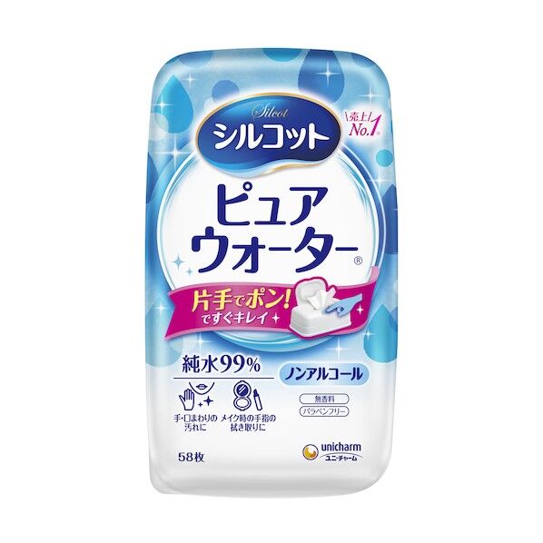 シルコットピュアウォーターウェットティシュ 本体 458585 58枚x12個