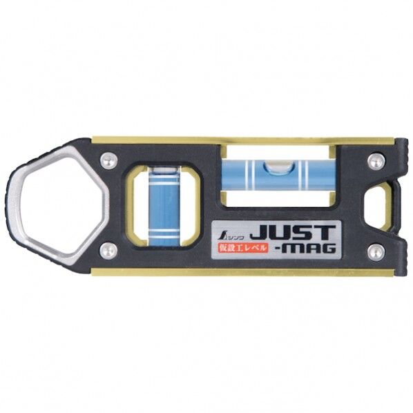 シンワ測定 仮設工レベル JUST―MAG 100mm ゴールド マグネット付 73437 1個...