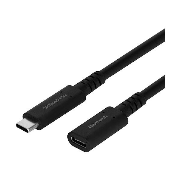 手持ちのUSB Type-Cケーブルを有効利用 急速充電/高速データ通信対応 Type-C to C 延長ケーブル 1m ブラック
