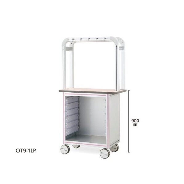 点滴作業台(片面型・アルティアトレースタンダード1列対応) 900×500×1650 ピンク 8-7002-01 1