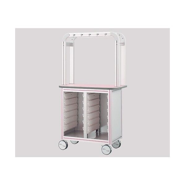 点滴作業台(片面型・アルティアトレーハーフ2列対応) 900×500×1650 ピンク 8-7002-03 1