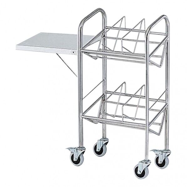 カルテワゴン(パイプタイプ) 540×318×1010mm 補助板付 8-7485-01 1