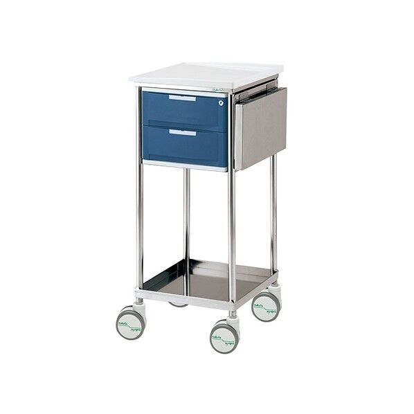 ナビスメイト・トレイワゴン 2段BOX 補助天板付き ブルー 8-5893-21 1