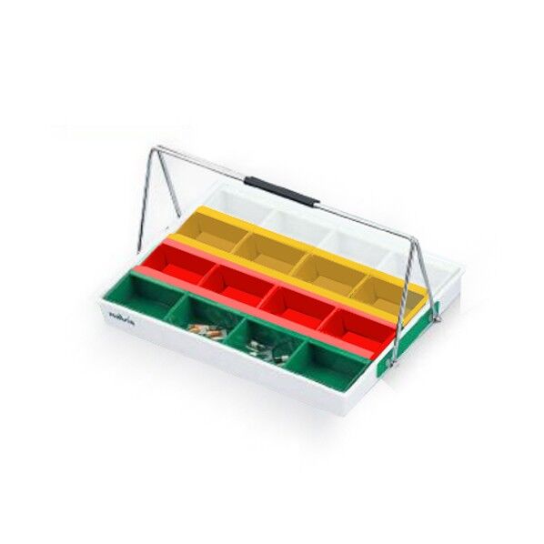 散薬用トレー 16人用 緑・白・赤・黄 (NSケースタイプ) 8-7091-01 1