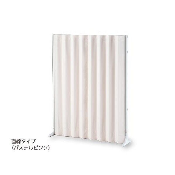 抗菌アコーディオンスクリーン 直線 パステルピンク 1500×1650 8-9921-01 1