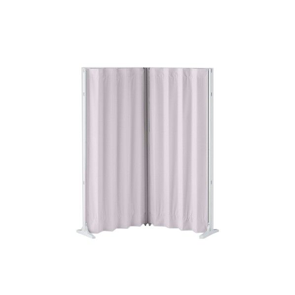 抗菌アコーディオンスクリーン コーナー 1500(750×2)×1650 パステルピンク 8-9921-05 1