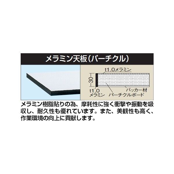 メラミン天板(天板厚30/ホワイト/パーチクル) CHM-9075TC 1枚...