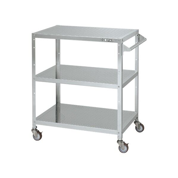 ステンレススペシャルワゴン(SUS304/ナイロンウレタン車/パンチング棚/スチール金具仕様)
