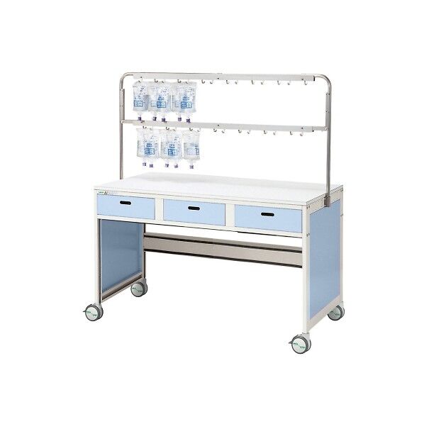 点滴処置車 1400×700×1550 ブルースター 8-2167-23 1