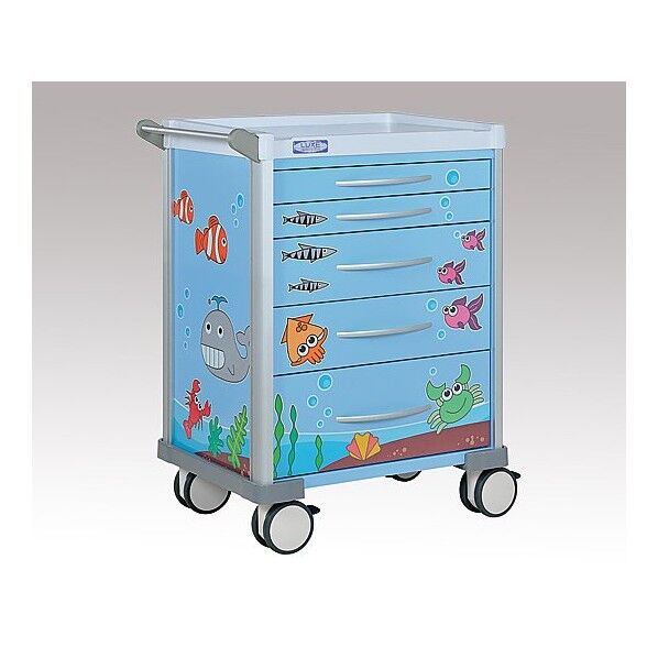 小児科用カート(LUXE) 690×540×930mm ブルー 8-3304-02 1